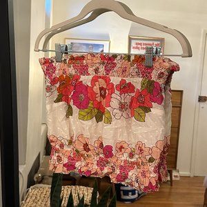 Love the Label floral silk tube top